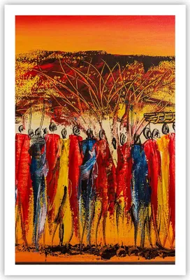 Produktbild von Poster - Poster ohne Rahmen - Afrika Stamm - 61x91,5 cm - Wand Bild - Wanddeko - Wandbilder - Kunstposter - Wandposter - Bilder - Kunstdruck - Wanddekoration - Wandbild - P2XPA61x91-3752