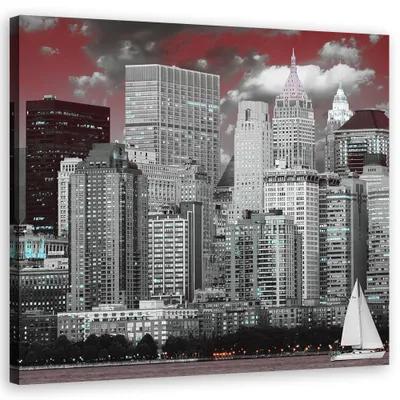 Produktbild von Leinwandbild städte & architektur - grau 40x40 cm Feeby grau wandbild bereit zum aufhängen