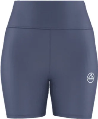 Aerial Shorts von La Sportiva in Dunkelblau; sportliche Damenleggings mit elastischem Bund und Logo.