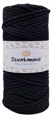 Produktbild von Sznurkomania Baumwollschnur 3mm 100m Makramee Schwarz