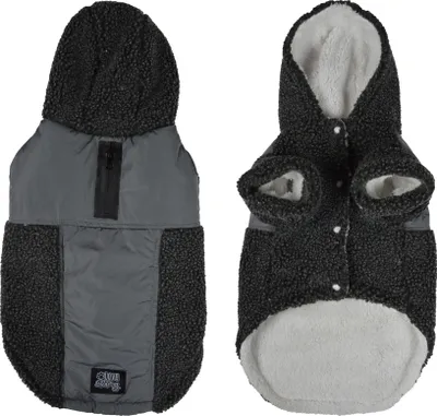 Produktbild von Hunde Mantel Winterjacke Hundemantel Hundebekleidung Fleecejacke Jacke anthrazit, Größe:M