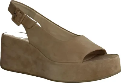 Produktbild von Högl 1-102512 auffällige und elegante Damensandale, Leder, Beige, Keilabsatz - Damenschuhe Top Trends, Beige, leder (velourkid)