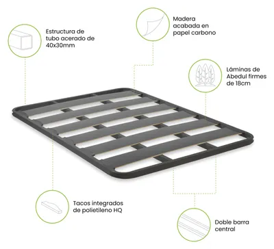 Imagen del producto de duehome -Somier de láminas con estructura metálica RX Carbon