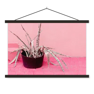 Produktbild von MuchoWow® Textilposter Sommer - Rosa - Pflanzen 120x80 cm mit schwarzem Rahmen - Wanddeko