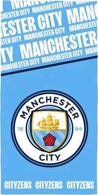 Obrázek produktu pro Manchester City FC - ručník "Cityzens", Crest TC421 (jedna velikost) (blankytně modrá/bílá)
