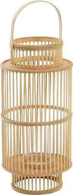 Produktbild von Kerzenhalter dkd home decor Glas-Bambus (26 x 26 x 69 cm)