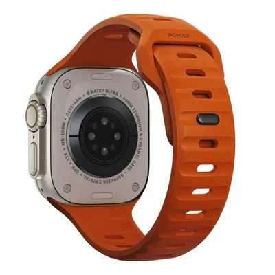 Produktbild von Nomad NM00736685, Band, Smartwatch, Orange, Apple, Watch Ultra, Series 8, 7, 6, SE, Aluminium, Fluor-Elastomer