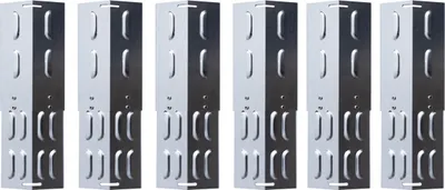 Produktbild von TAINO 6er-Set Universal-Brennerabdeckung Edelstahl größenverstellbar Flammenverteiler Grill-Ersatzteile