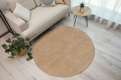 Produktbild von Teppich NONZA | Farbe: Beige; Größe: 200 cm rund | strapazierfähig und leicht zu reinigen | Wohnzimmer | Schlafzimmer