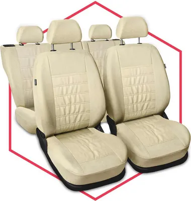 Produktbild von Autositzbezüge Universal Schonbezüge Sitzauflage PKW Schonbezug Kunstleder Beige