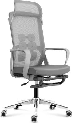 Obrázok produktu pre MARK ADLER Manager 3.6 | Ergonomická kancelárska stolička Otočná stolička | Odnímateľná opierka hlavy ako bedrová opierka | Nosnosť 130 kg | Podnožka | Látka | Sivá