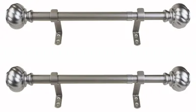Immagine prodotto di Tende Decopolitan con manopola girevole, da 30,5 a 50,8 cm, finitura argento anticato (2 pezzi)