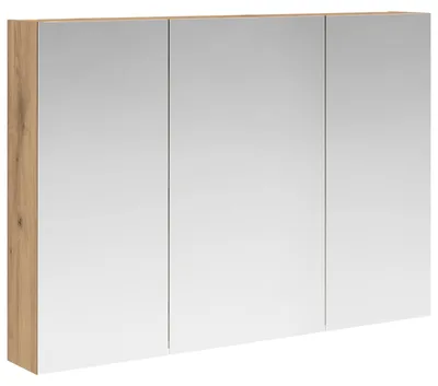 Image de Armoire de salle de bain avec miroir vidaXL, style artisanal, chêne, 100 x 14,5 x 70 cm