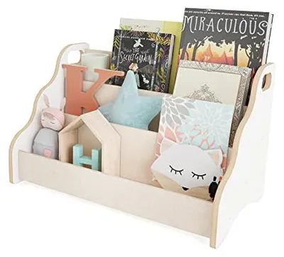 Immagine prodotto di MAMOI® libreria per bambini, libreria per la camera dei bambini, scaffale per libri, scaffale a parete, libreria per bambini, libreria per bambini, panca per libri in legno per bambini