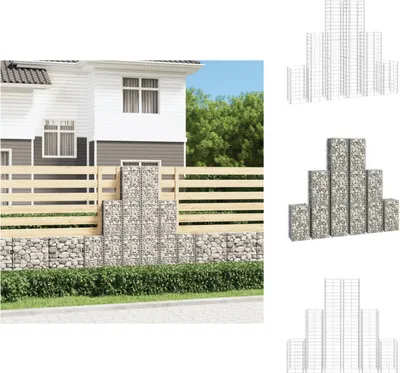 Image de vidaXL Set de gabions 6 pcs. fil de fer galvanisé - panneaux de clôture
