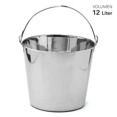 Zdjęcie produktu dla Wiadro ze stali nierdzewnej Karl Weis z podziałką 12 litrów