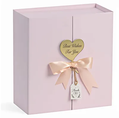 Produktbild von Rosa Geschenkbox mit Deckel, 17 x 17 x 7,5 cm, 1 Stück