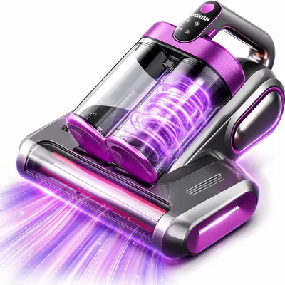 Produktbild von Kabelloser Matratzenstaubsauger, 16000 pa Bettsauger mit 253,7 nm UV-C-Licht, HEPA-Filter und Ultraschall, Ultraschall-Technologie & Hepa-Filter