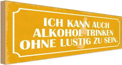 Produktbild von vianmo Holzschild 10x27 cm kann Alkohol trinken ohne lustig Spruch Zitat