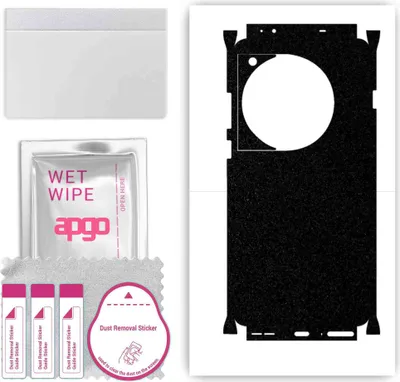 Produktbild von apgo Rückseite + Seiten Schutzfolie, Skin, kompatibel mit OnePlus 12, Hinten Displayschutzfolie aus Vinylfolie, kratzfest, einfache Montage - Mattschwarz