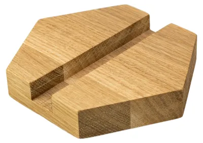 Produktbild von Woodygift Handyhalter aus Holz, Smartphone Ständer für Schreibtisch, Tablet Halter, Handy Tischständer, Eichenholz, 10x10x2 cm