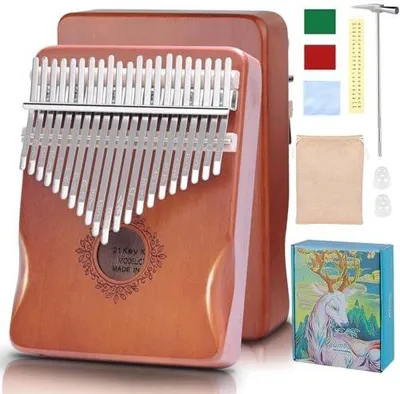 Zdjęcie produktu dla Kalimba 21 klawiszy drewniana mahoniowa instrument dla początkujących