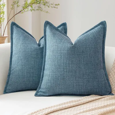 Immagine prodotto di Set di 2 federe per cuscini, cotone, blu, 60x60 cm