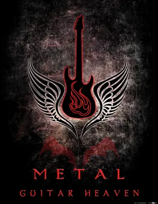 Zdjęcie produktu dla Obraz z nadrukiem gitary - Guitar Heaven, Metal (50 x 40 cm)