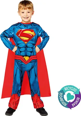 Produktbild von Superman Deluxe Kostüm für Kinder nachhaltig produziert, Größe:6- 8 Jahre