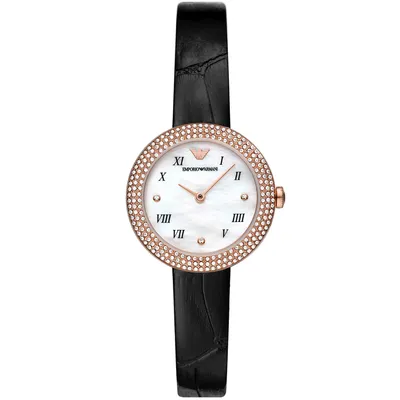 Produktbild von Emporio Armani Damen Armbanduhr  Schwarz / Roségold  AR11356