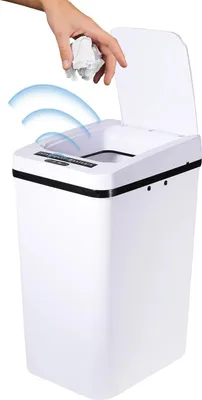 Obrázok produktu pre 35-litrový inteligentný kôš na odpad – Automatický senzorový kôš – Bezdotykový, vodotesný, nabíjateľný, elektrický, vhodný do kuchyne, kúpeľne, kancelárie alebo spálne – biely