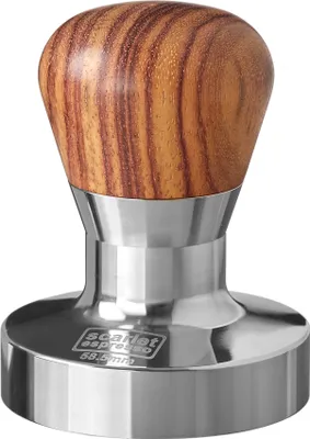 Produktbild von scarlet espresso | Tamper »Passion« für Barista; mit ergonomischem PVC- oder Edelholzgriff nach Wahl und Präzisions-Edelstahlbasis , Größe:58.5 mm, Farbe:Rosenholz