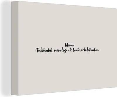 Produktbild von OneMillionCanvasses® - Leinwandbilder - 140x90 cm, Sprichwörter - Wein - Zitate - Wörterbuch - Weindefinition, Wandbilder Kunstdruck Wanddekoration - Foto auf Leinwand - Gemälde auf