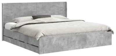 Immagine prodotto di vidaXL Struttura letto con contenitore e testiera, grigio cemento, 180 x 200 cm