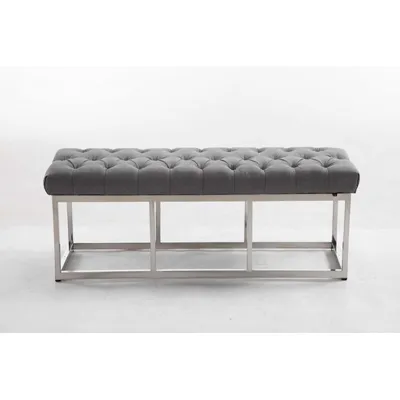 Produktbild von CLP Sitzbank Amun Stoff mit Edelstahlgestell grau Größe 120 cm