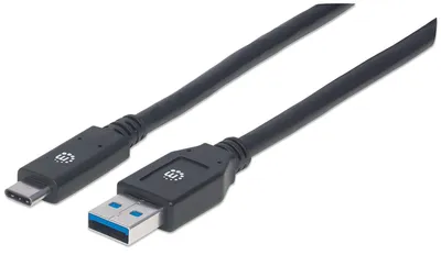 Zdjęcie produktu dla Manhattan 354981, 3 m, USB C, USB A, USB 3.2 Gen 1 (3.1 Gen 1), 5 Gbit/s, Czarny