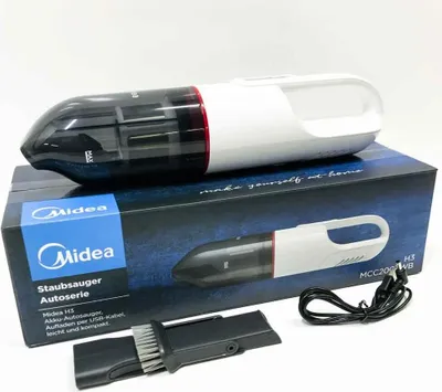Produktbild von Midea H3 Akku Handstaubsauger, Mini Staubsauger mit 2-in-1 Düse, Waschbares HEPA Filtersystem, 70 Watt Motor, USB-Ladekabel, Leichtgewicht, Einfaches Verstauen im Auto, für Auto/Zuhause/Tierhaare