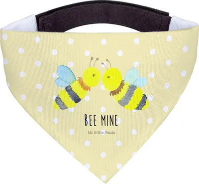 Produktbild von Mr. & Mrs. Panda Dreieckstuch Biene Liebe - Gelb Pastell - Geschenk, Hundehalstuch, Hunde Bandana, Halstuch für Hund