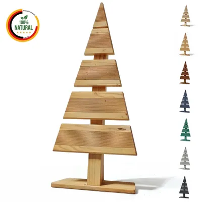 Produktbild von Floranica Weihnachtsdekoration 60 cm Holz-Weihnachtsbaum Handgefertigt Natur
