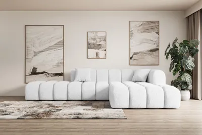 Produktbild von ALTDECOR Ecksofa in L-Form OLEA-L2 - 289x176x71 cm Weiß - Corner Sofa Bett Eckcouch Couch Wohnlandschaft Cauchsofa