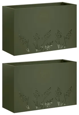 Zdjęcie produktu dla vidaXL Donice ogrodowe, 2 szt., oliwkowa zieleń, 80 x 30 x 49 cm