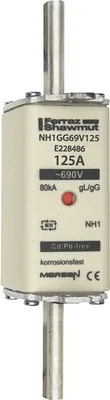 Immagine prodotto di Cartuccia fusibile Mersen NH SF NH1GG69V125 E228486