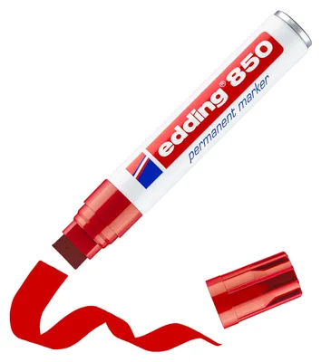 Produktbild von Edding 850, Rot, Block, Rot, Weiß, Kunststoff, Fettdruck, 1,6 cm
