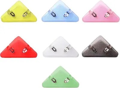 Produktbild von Famanu Eckenschutzclips 40x50mm für Dokumente und Bücher - Dreieckige Papierclips in verschiedenen Farben