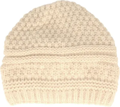 Weiche Damen Mütze mit groben Strickmuster und Fleecefutterband von Hut-Breiter in beige