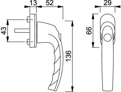 Produktbild von HOPPE Atlanta Fenstergriff 0530SV/U26 (Oberfläche: F9016 verkehrsweiß beschichtet, Stiftlänge: 40 mm) Oberfläche: F9016 verkehrsweiß beschichtet Stiftlänge: 40 mm