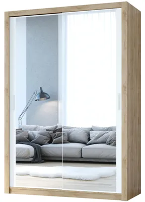 Obrázok produktu pre Skriňa s posuvnými dverami so zrkadlom VISTA 150 dub artisan / biela