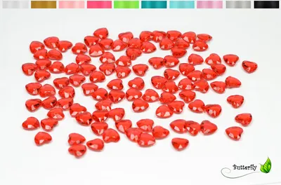 Produktbild von 100 Dekosteine HERZEN 1,2 cm, Farbe:rot 250
