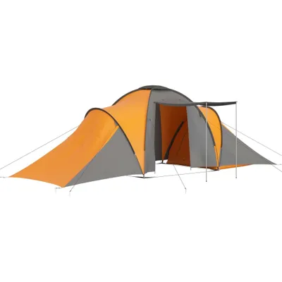 Image de vidaXL Tente de camping 6 personnes Gris et orange