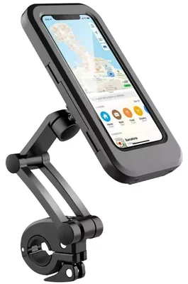 Produktbild von Motorrad Rückspiegel Handyhalterung wasserdicht Touchscreen XL Schraubbefestigung für Roller und Motorrad Smartphone